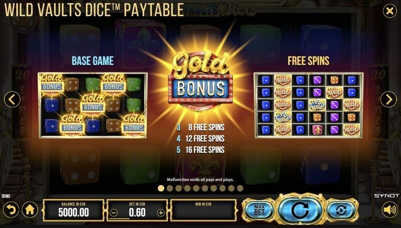 Wild Vaults Dice - utvidende Wild Dice på et hjul