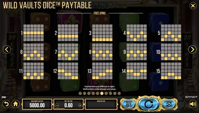 Wild Vaults Dice - Card Gamble-skjermen med dobling basert på kortfarge